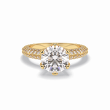 Round Pave Lab Grown Diamond Engagement Ring