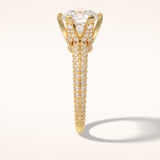 2.5 CT Round Shaped Pave Moissanite Engagement Ring