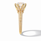 Round Pave Lab Grown Diamond Engagement Ring