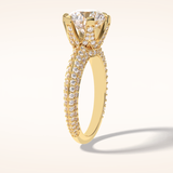 2.5 CT Round Shaped Pave Moissanite Engagement Ring