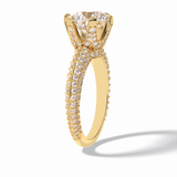 Round Pave Lab Grown Diamond Engagement Ring