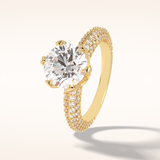 2.5 CT Round Shaped Pave Moissanite Engagement Ring