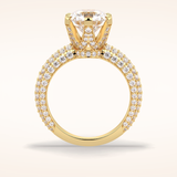 2.5 CT Round Shaped Pave Moissanite Engagement Ring