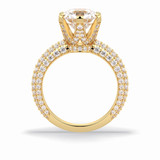 Round Pave Lab Grown Diamond Engagement Ring