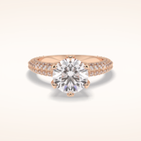 2.5 CT Round Shaped Pave Moissanite Engagement Ring