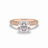 Round Pave Lab Grown Diamond Engagement Ring