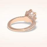 2.5 CT Round Shaped Pave Moissanite Engagement Ring