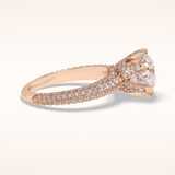 2.5 CT Round Shaped Pave Moissanite Engagement Ring