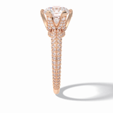 Round Pave Lab Grown Diamond Engagement Ring