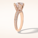 2.5 CT Round Shaped Pave Moissanite Engagement Ring