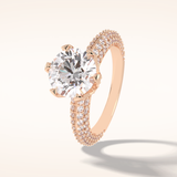 2.5 CT Round Shaped Pave Moissanite Engagement Ring