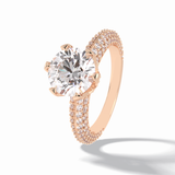 Round Pave Lab Grown Diamond Engagement Ring