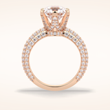 2.5 CT Round Shaped Pave Moissanite Engagement Ring