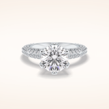 2.5 CT Round Shaped Pave Moissanite Engagement Ring