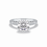 Round Pave Lab Grown Diamond Engagement Ring
