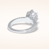 2.5 CT Round Shaped Pave Moissanite Engagement Ring