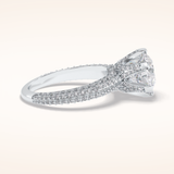 2.5 CT Round Shaped Pave Moissanite Engagement Ring