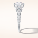 2.5 CT Round Shaped Pave Moissanite Engagement Ring