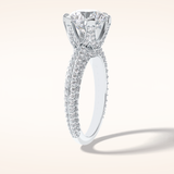 2.5 CT Round Shaped Pave Moissanite Engagement Ring