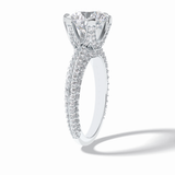 Round Pave Lab Grown Diamond Engagement Ring