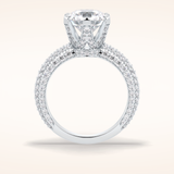 2.5 CT Round Shaped Pave Moissanite Engagement Ring