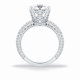 Round Pave Lab Grown Diamond Engagement Ring