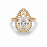 Pear Halo & Pave Lab Grown Diamond Engagement Ring