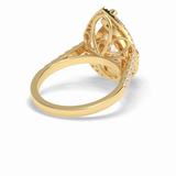 Pear Halo & Pave Lab Grown Diamond Engagement Ring