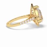 Pear Halo & Pave Lab Grown Diamond Engagement Ring