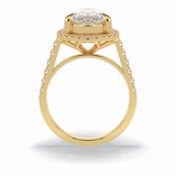 Pear Halo & Pave Lab Grown Diamond Engagement Ring