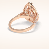 3 CT Pear Shaped Halo & Pave Moissanite Engagement Ring