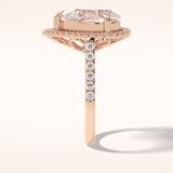 3 CT Pear Shaped Halo & Pave Moissanite Engagement Ring