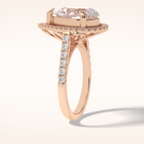 3 CT Pear Shaped Halo & Pave Moissanite Engagement Ring
