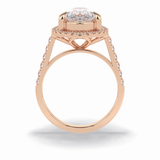Pear Halo & Pave Lab Grown Diamond Engagement Ring