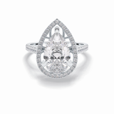 Pear Halo & Pave Lab Grown Diamond Engagement Ring