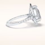3 CT Pear Shaped Halo & Pave Moissanite Engagement Ring