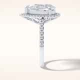 3 CT Pear Shaped Halo & Pave Moissanite Engagement Ring