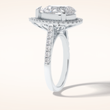 3 CT Pear Shaped Halo & Pave Moissanite Engagement Ring
