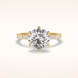 3 CT Round Shaped Pave Moissanite Engagement Ring