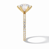 Round Pave Lab Grown Diamond Engagement Ring