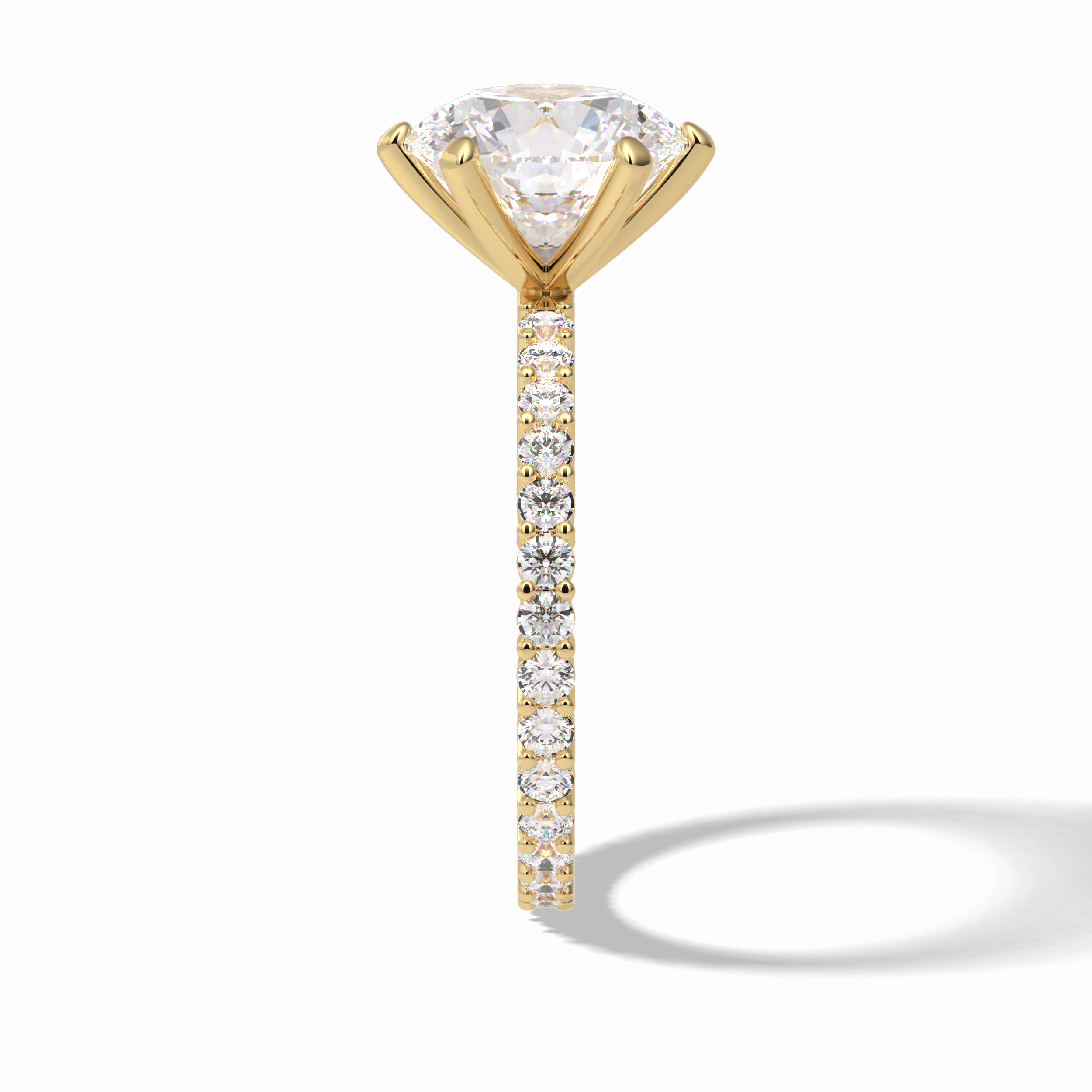 Round Pave Lab Grown Diamond Engagement Ring