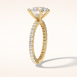 3 CT Round Shaped Pave Moissanite Engagement Ring