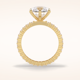 3 CT Round Shaped Pave Moissanite Engagement Ring