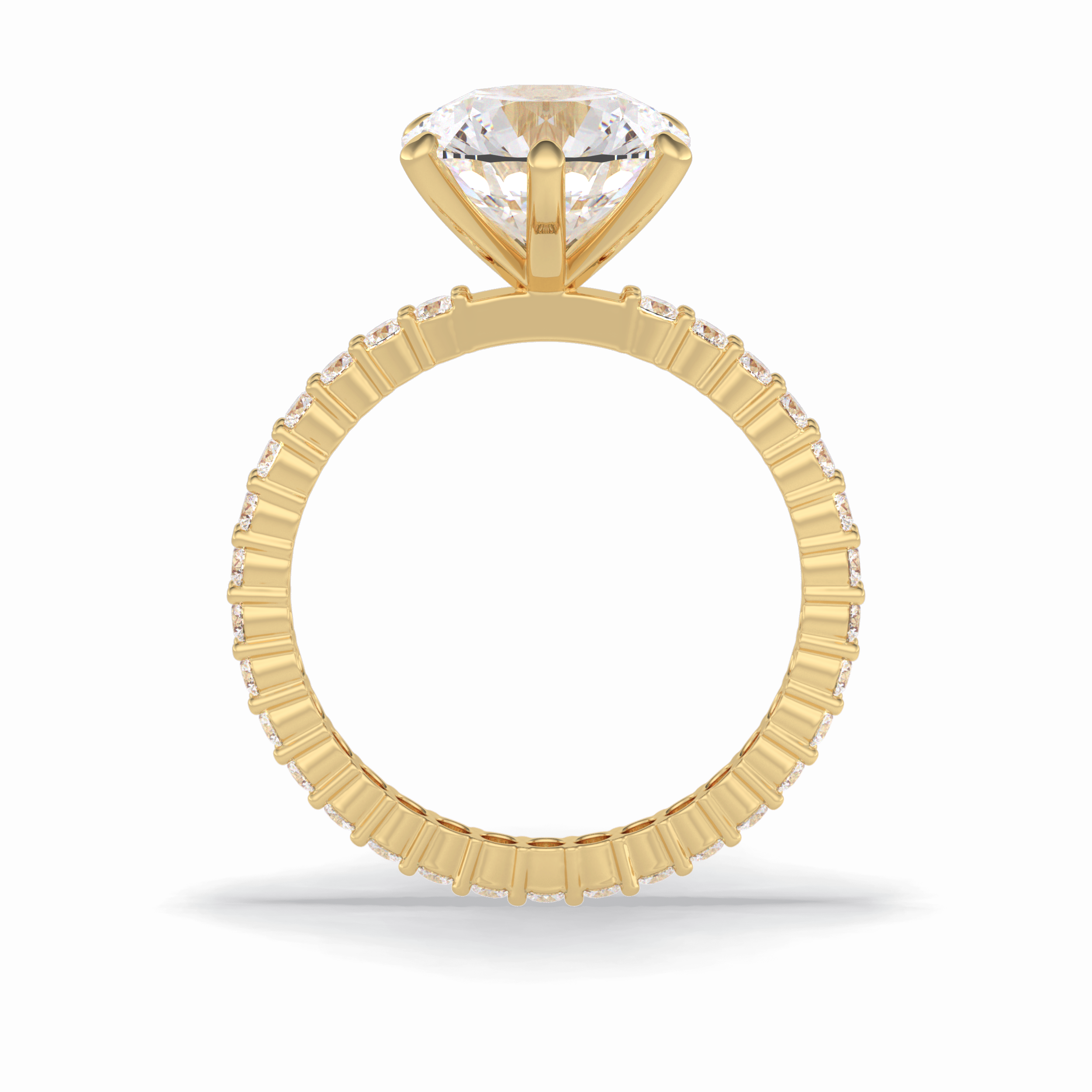 Round Pave Lab Grown Diamond Engagement Ring