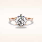 3 CT Round Shaped Pave Moissanite Engagement Ring