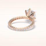 3 CT Round Shaped Pave Moissanite Engagement Ring