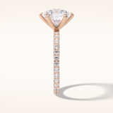 3 CT Round Shaped Pave Moissanite Engagement Ring