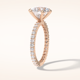 3 CT Round Shaped Pave Moissanite Engagement Ring