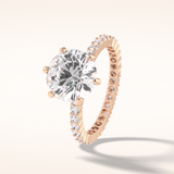 3 CT Round Shaped Pave Moissanite Engagement Ring