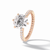 Round Pave Lab Grown Diamond Engagement Ring